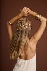 Elias Gold Crochet Cap