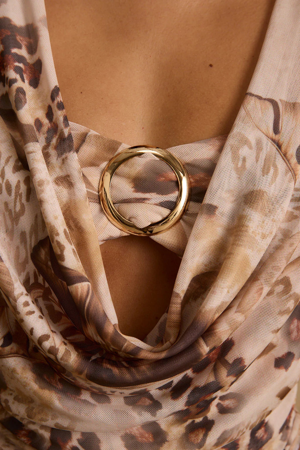 Sundown Animal Cowl Neck Blouse