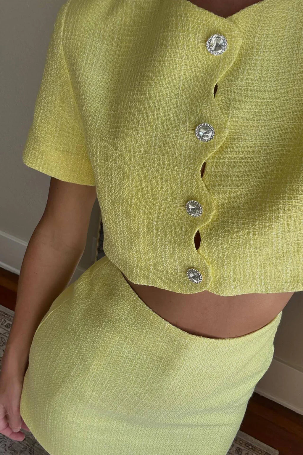 Sunday Yellow Cropped Jacket
