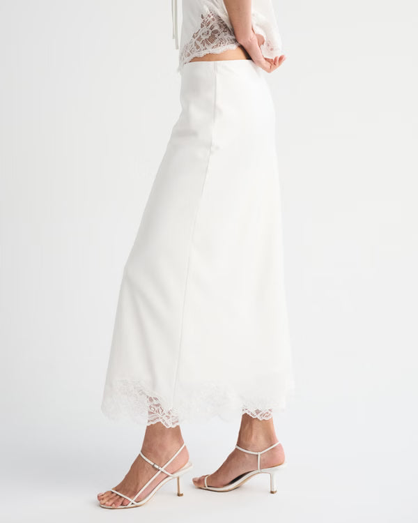 High Rise Satin Maxi Set Skirt