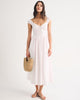 Bra-Free Cap Sleeve Dipped Waist Midi Dress-Pink