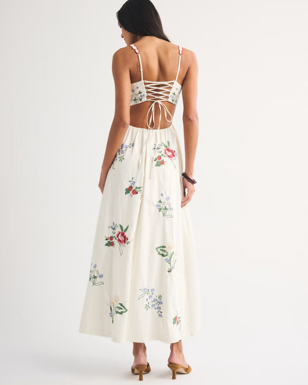 Bra-Free Embroidered Maxi Dress