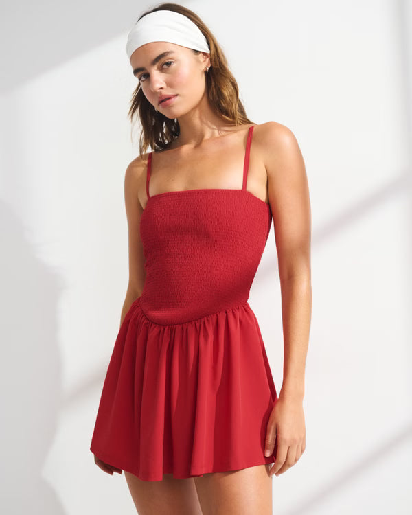 YPB motionTEK Active Mini Dress-Red