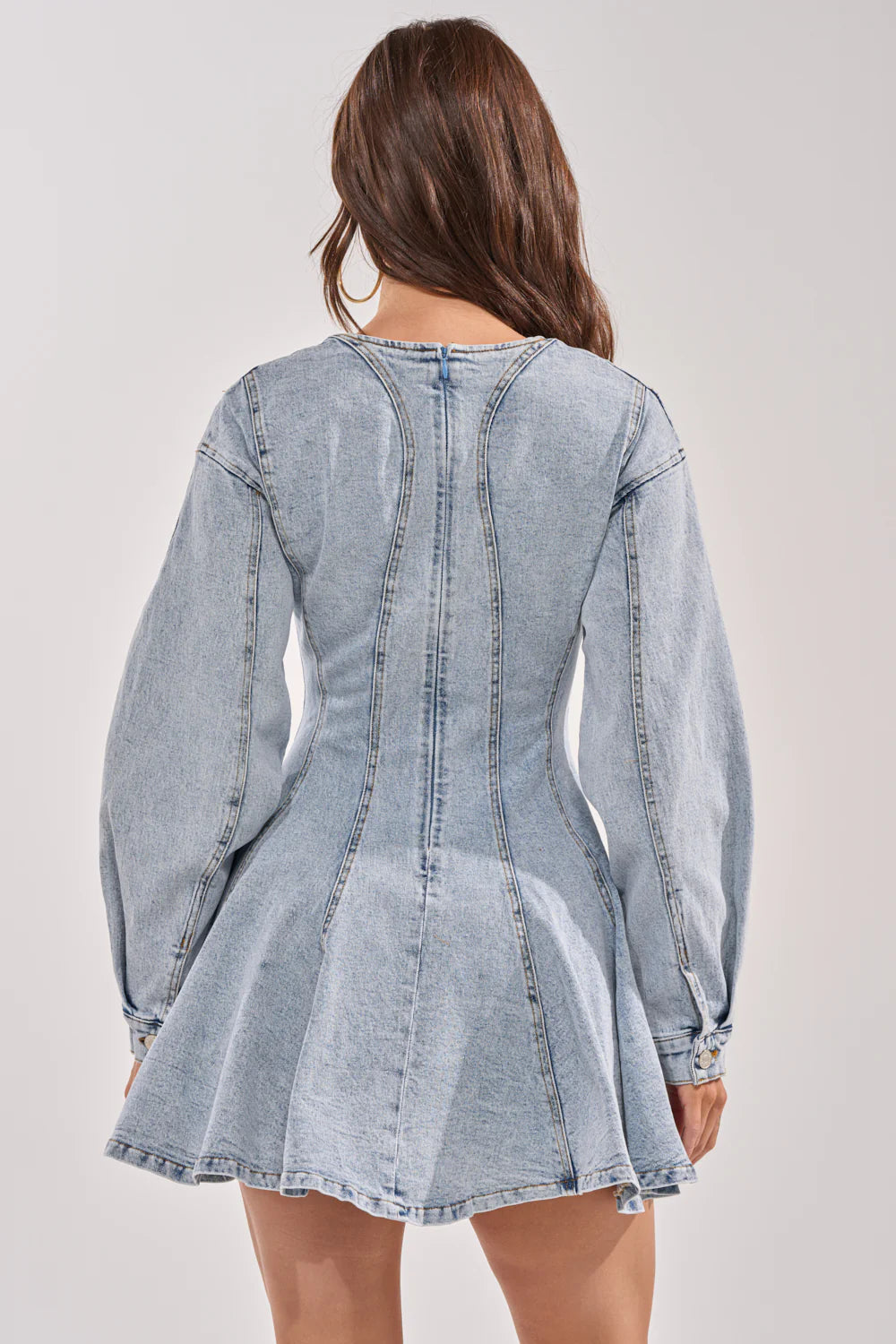 ALL ABOUT MY BUSINESS DENIM MINI DRESS