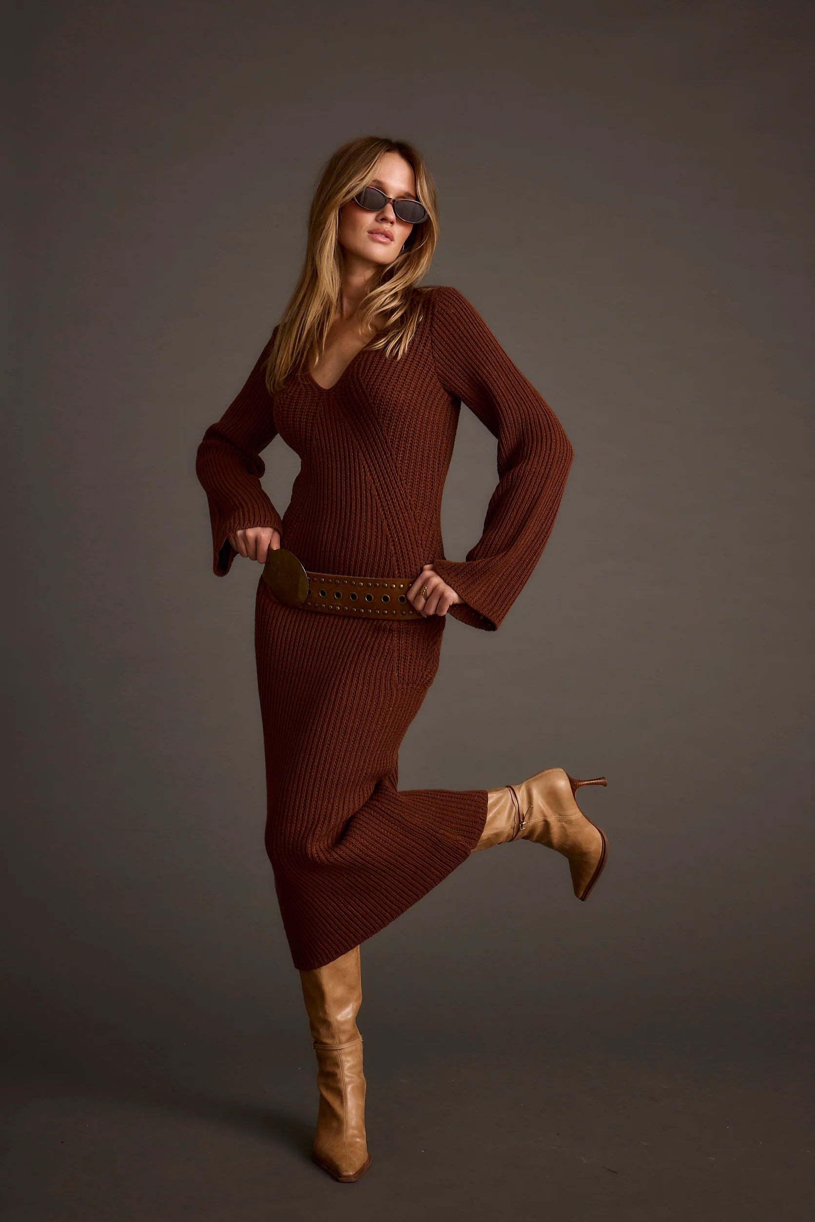 Nolita Cinnamon Midi Sweater Dress