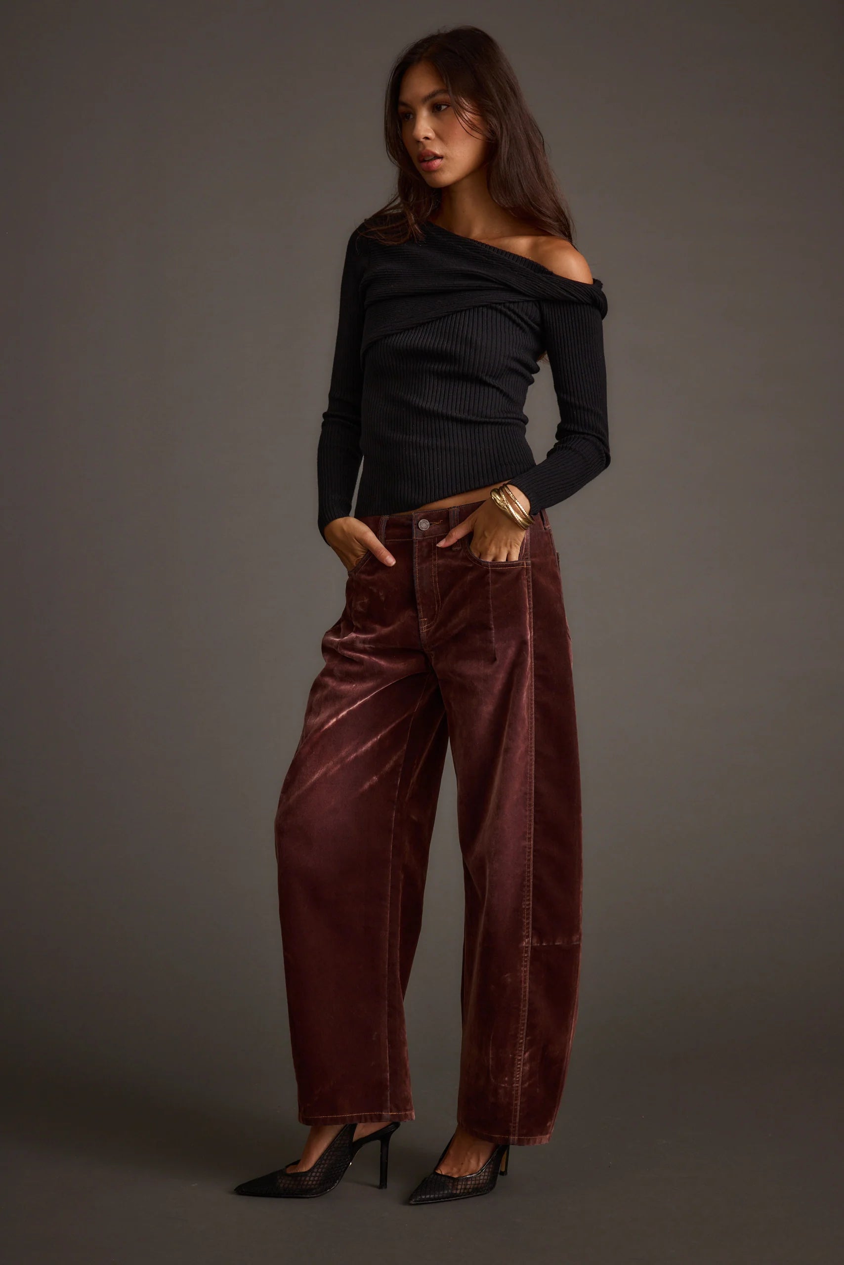 Cindy Black Asymmetrical Sweater