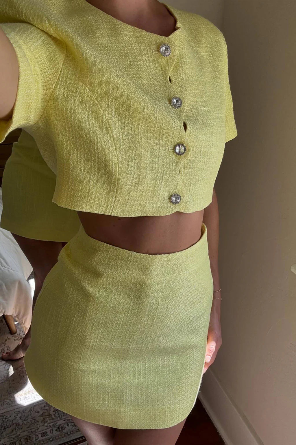 Sunday Yellow Cropped Jacket