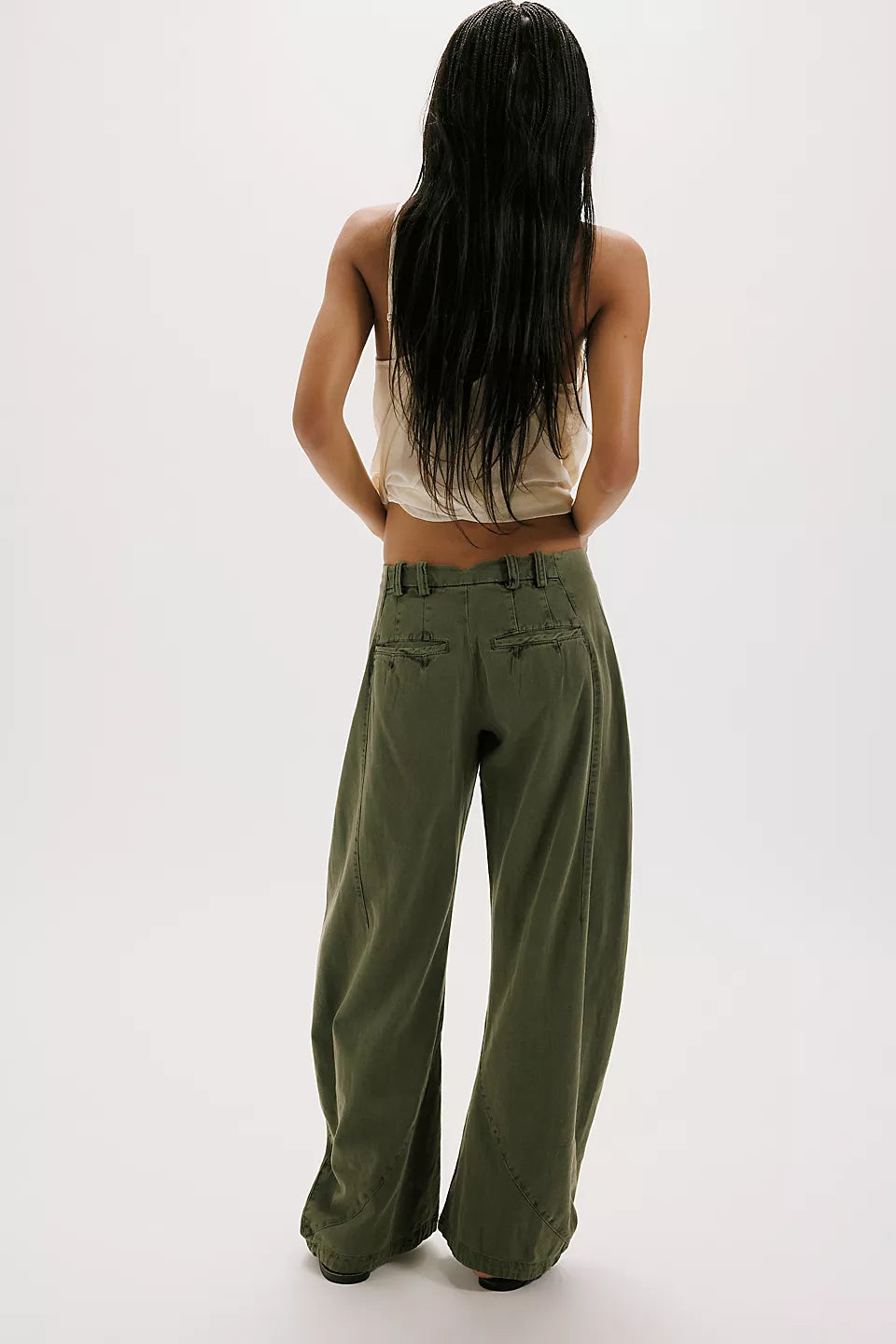 Spotlight Washed Barrel Chino Trousers-Dusty Olive