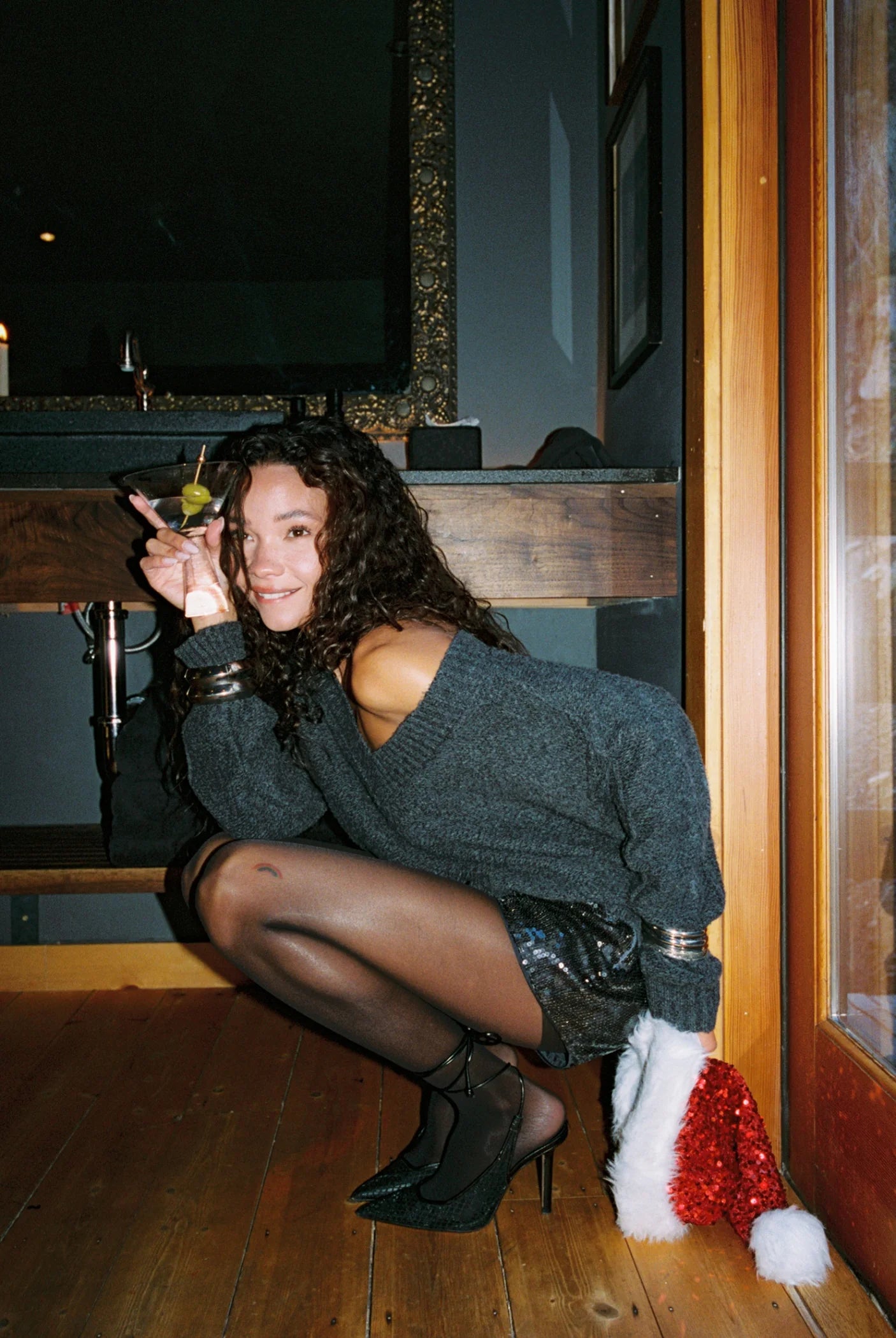 Colorado Charcoal V Neck Sweater