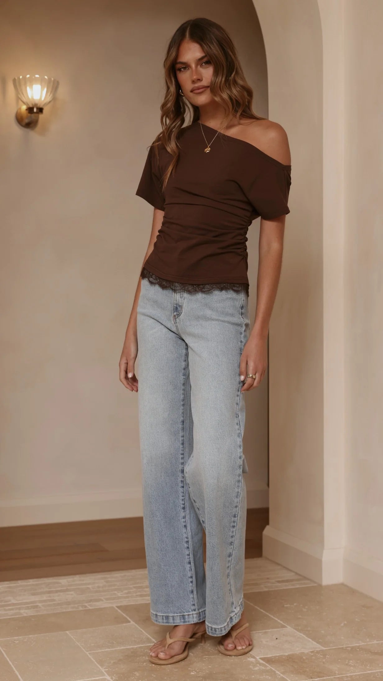 Tallie Lace Top - Chocolate