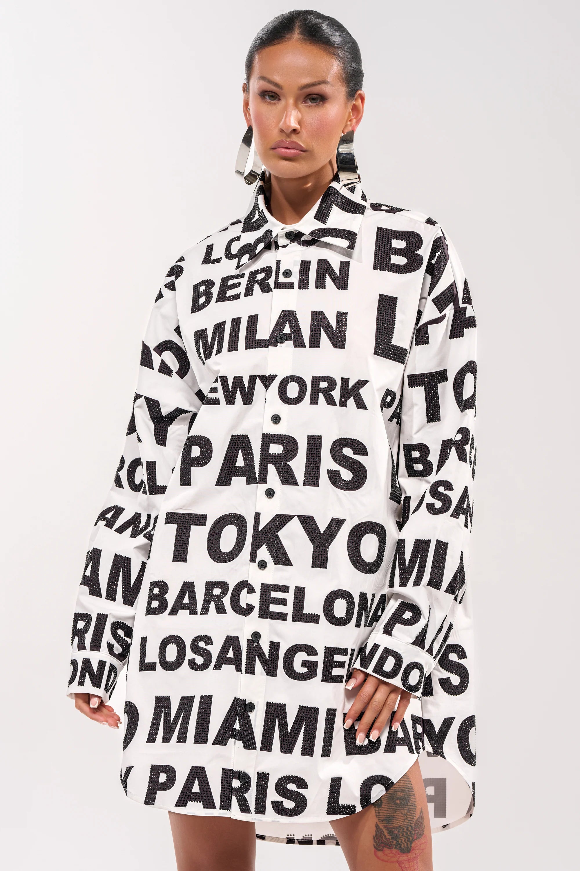 TIME AND PLACE POPLIN MINI DRESS