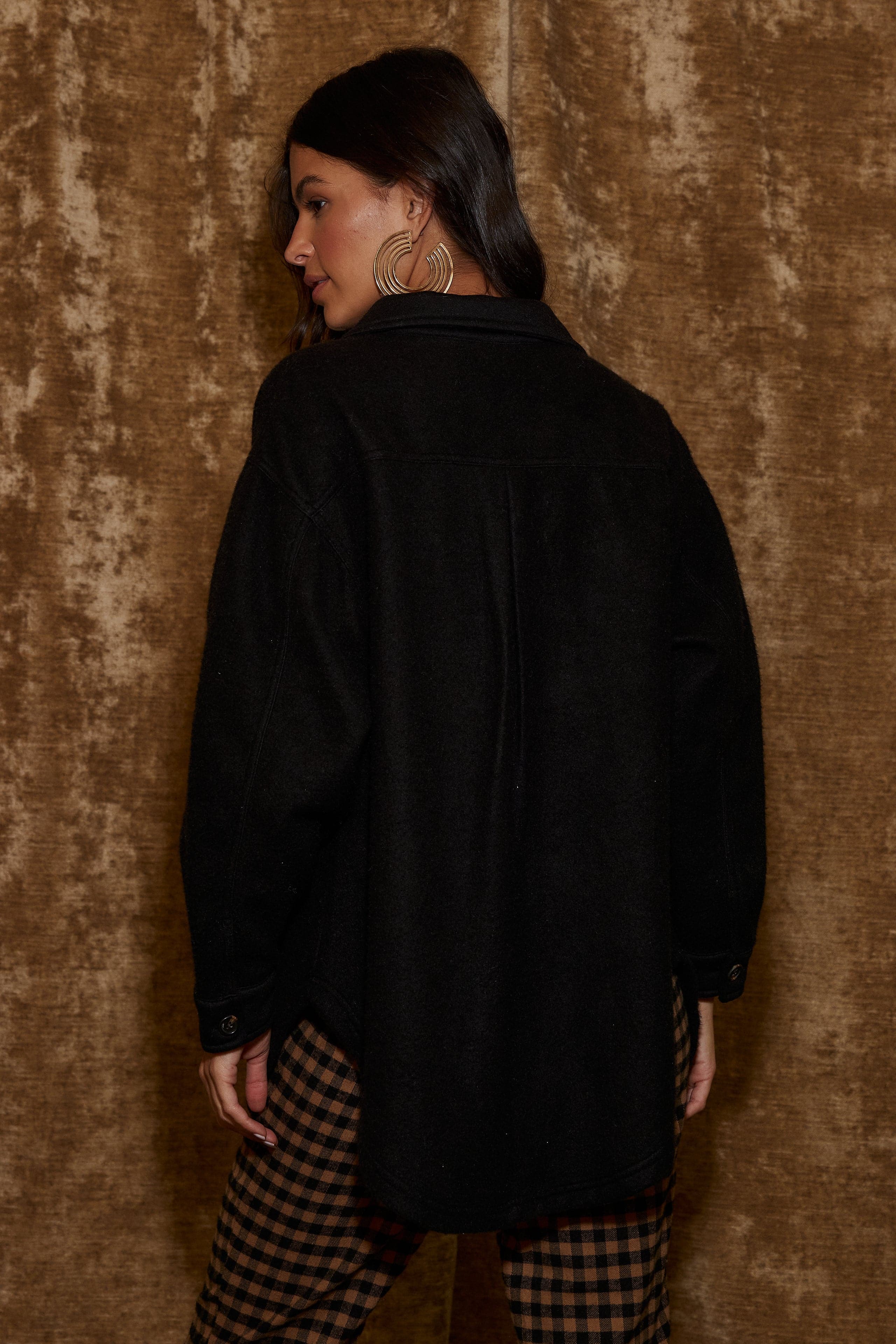 Jayne Black Cozy Button Up Shirt