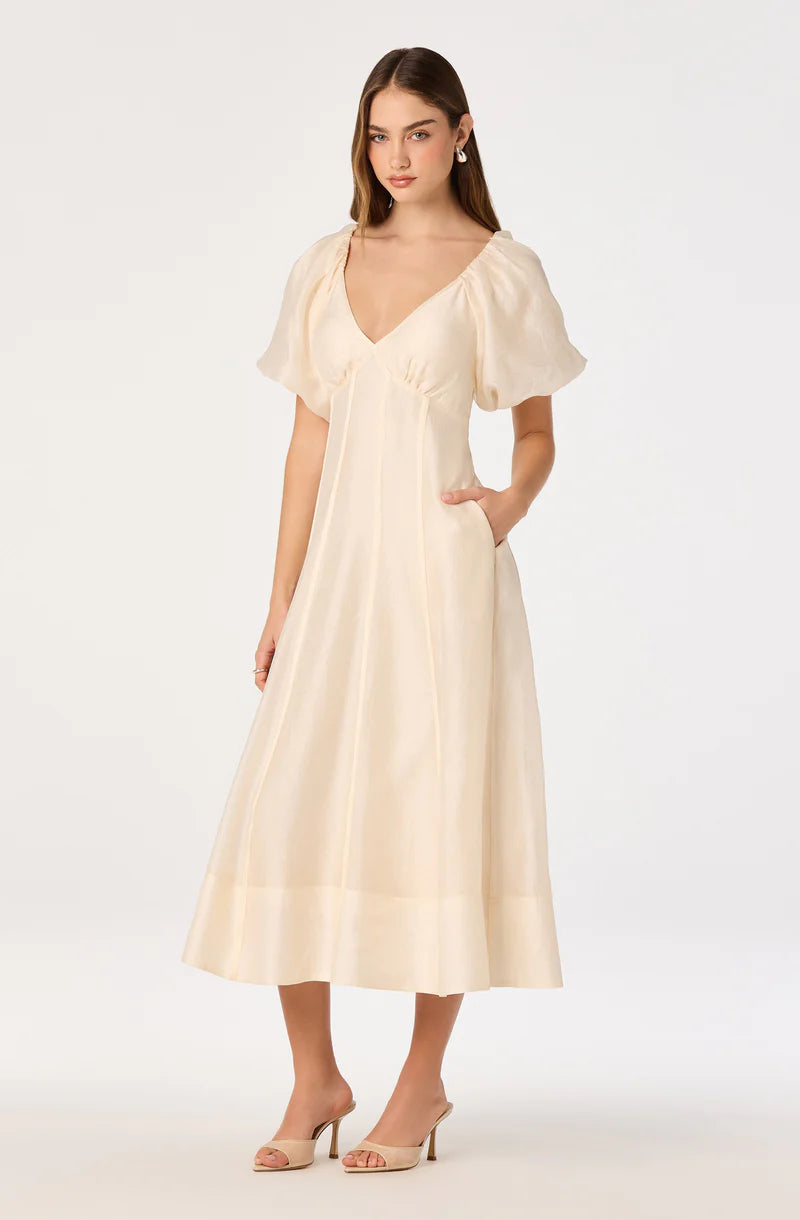 Kathaleya Puff Sleeve Midi Dress