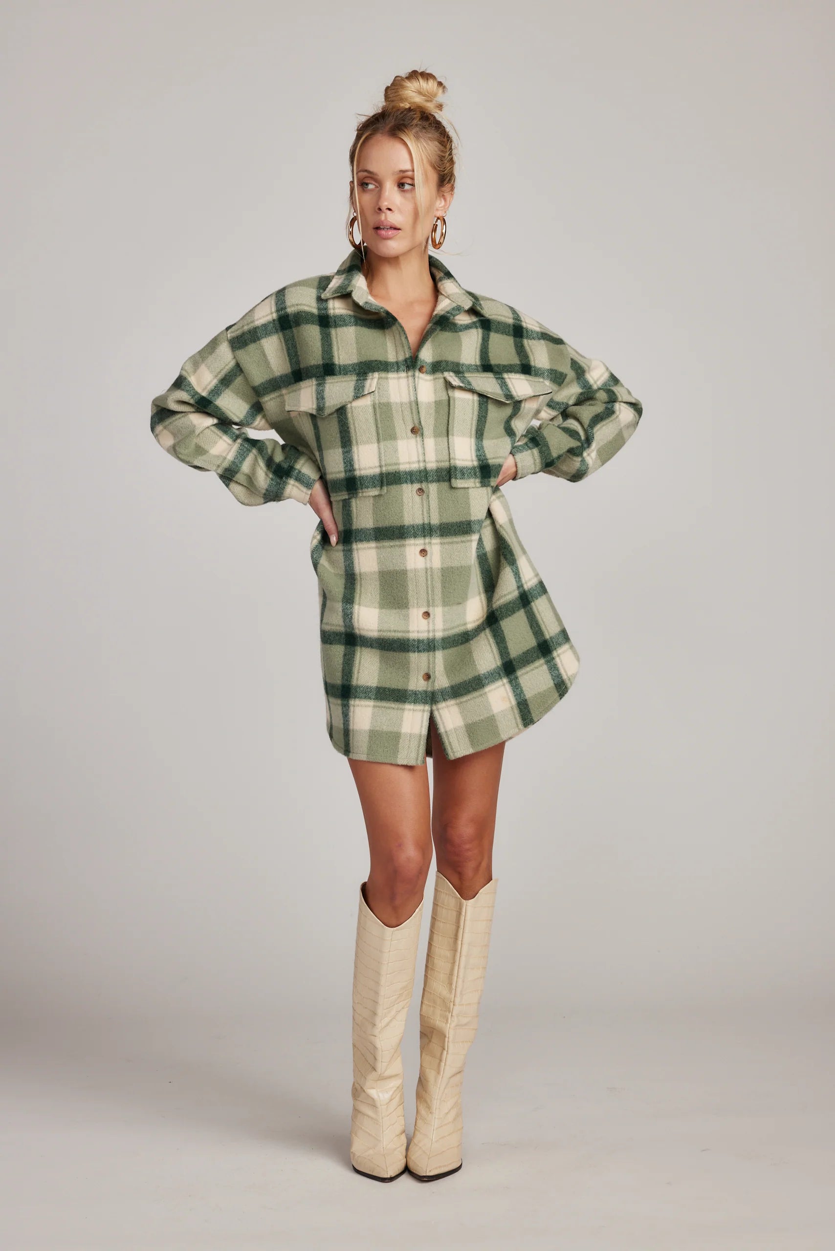 Kellan Emerald Plaid Mini Dress