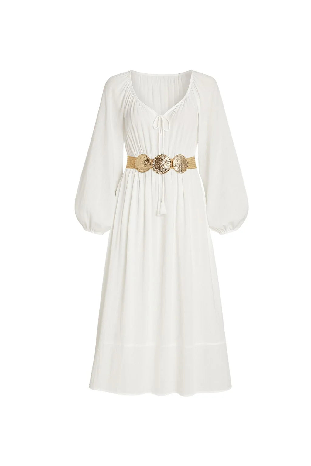 Danika White Linen Maxi Dress