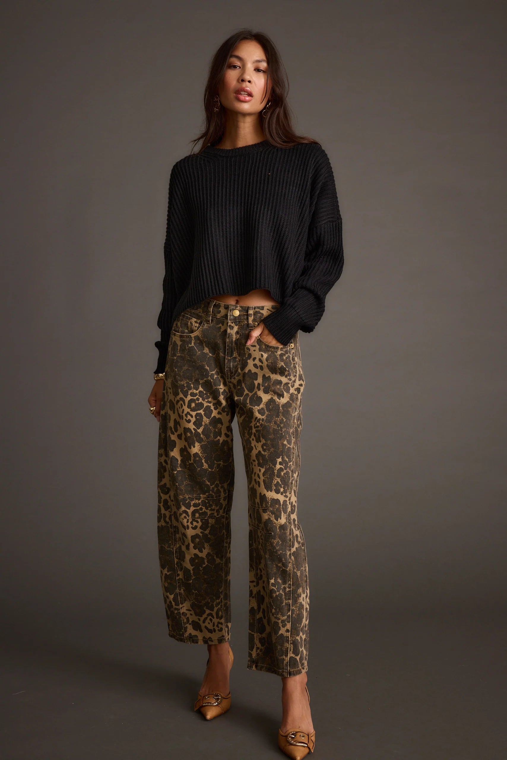Maxine Black Cropped Sweater