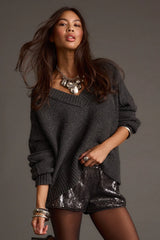 Colorado Charcoal V Neck Sweater