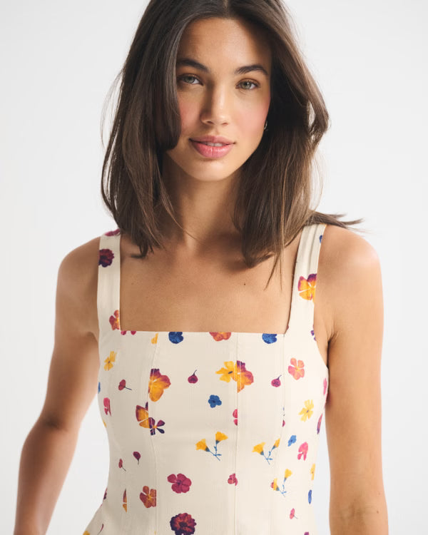 A&F Mila Midi Dress-Cream Floral
