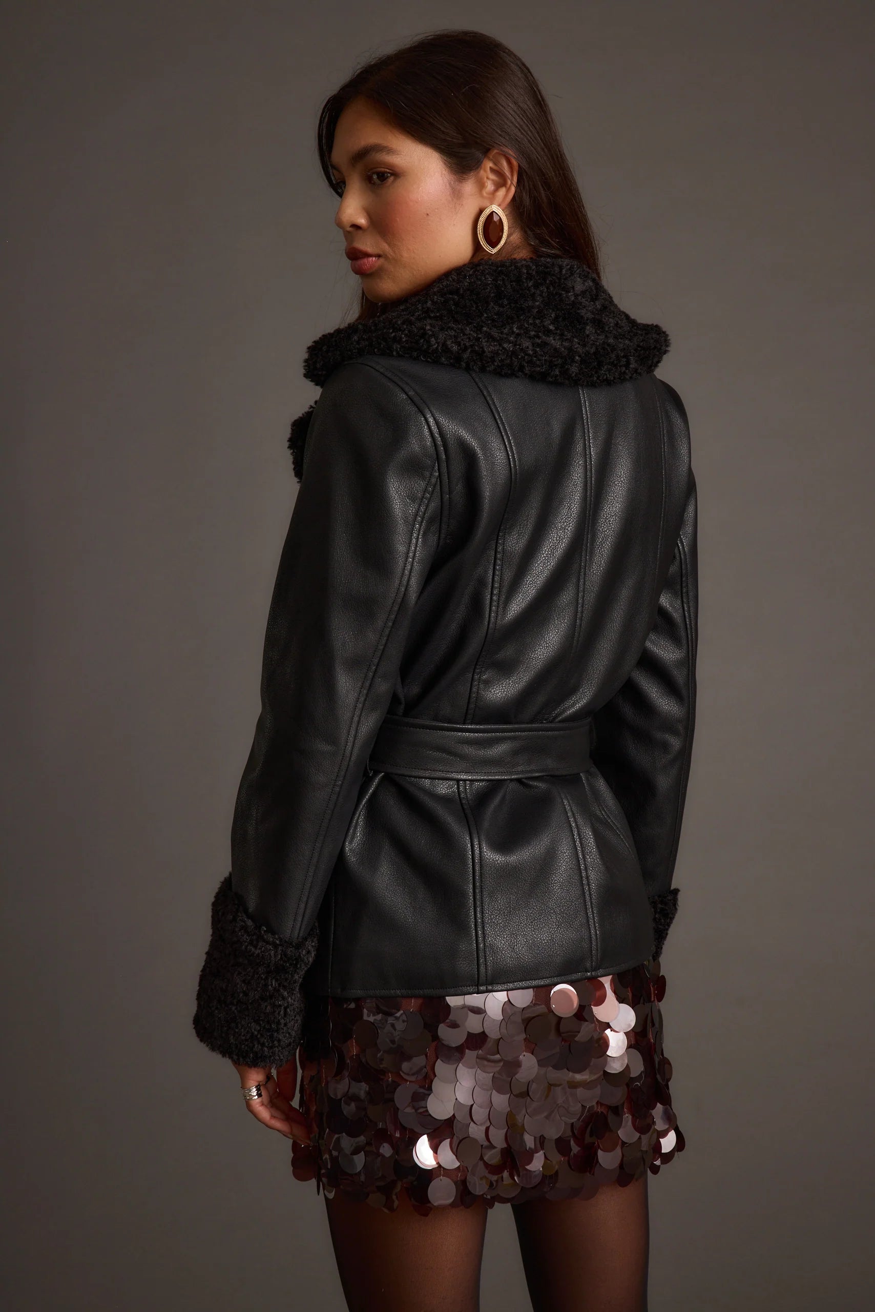 Banks Black Belted Coat