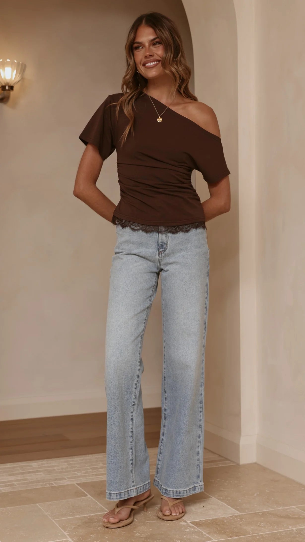 Tallie Lace Top - Chocolate