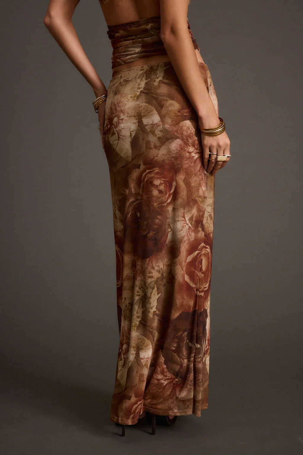 Julia Floral Mesh Maxi Skirt