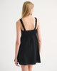 Bra-Free Tie-Front Linen-Blend Mini Dress-Black