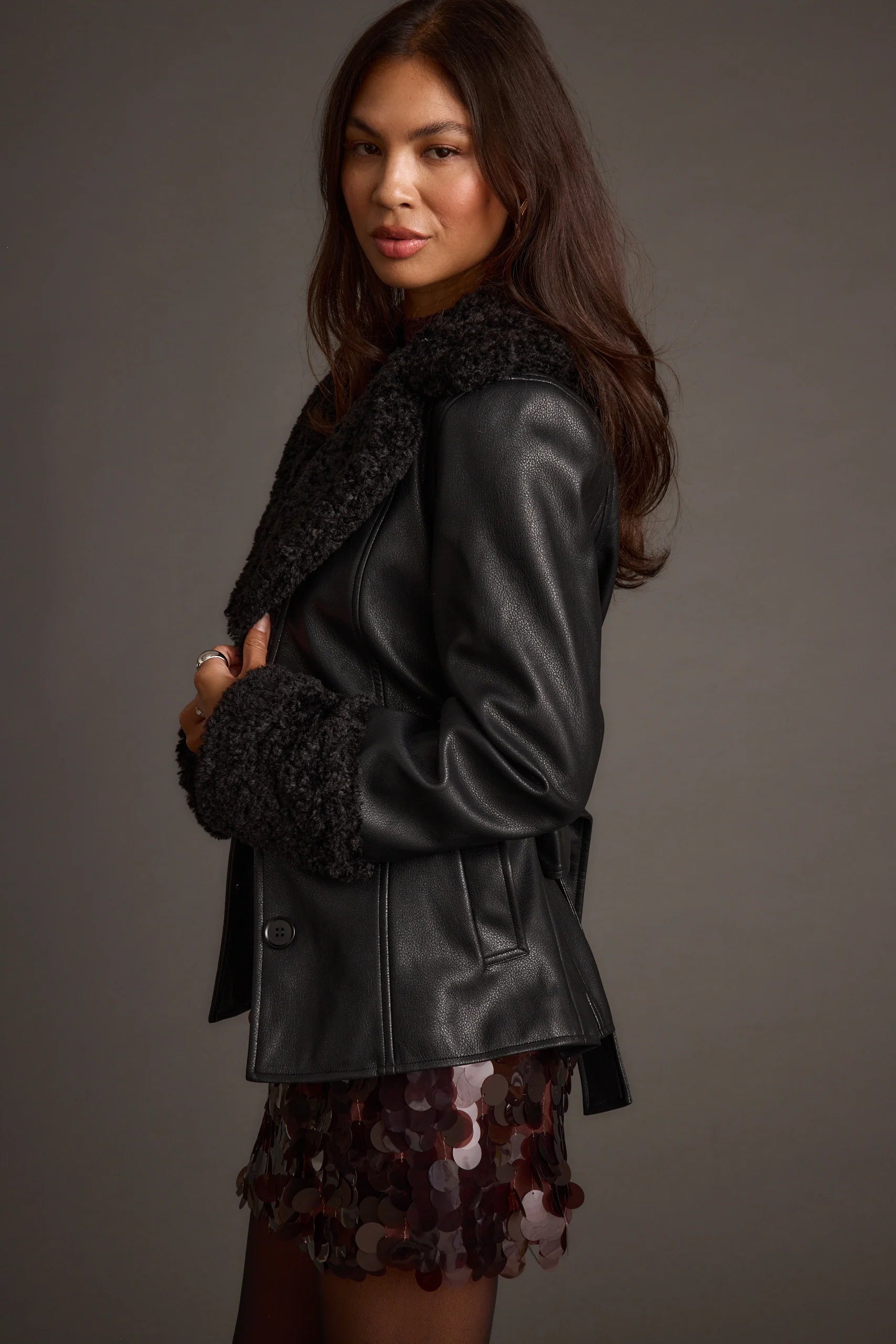 Banks Black Belted Coat