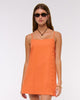 Linen-Blend Button Skort-Orange