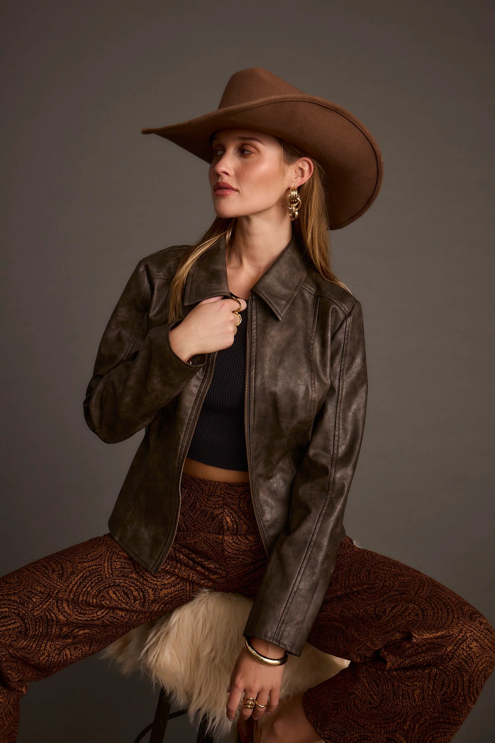 Beckett Espresso Vegan Leather Jacket
