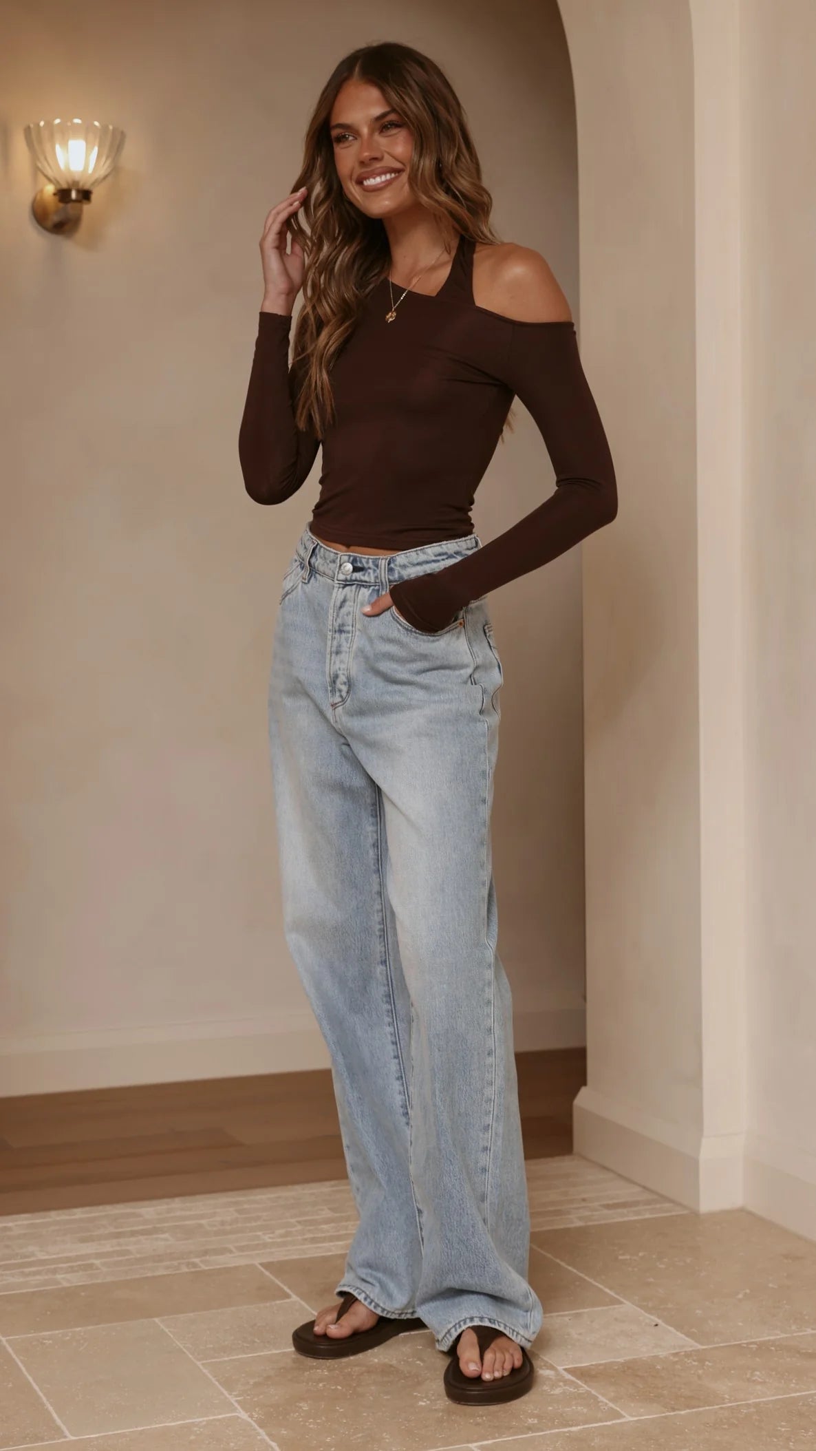 Romy Long Sleeve Top - Chocolate