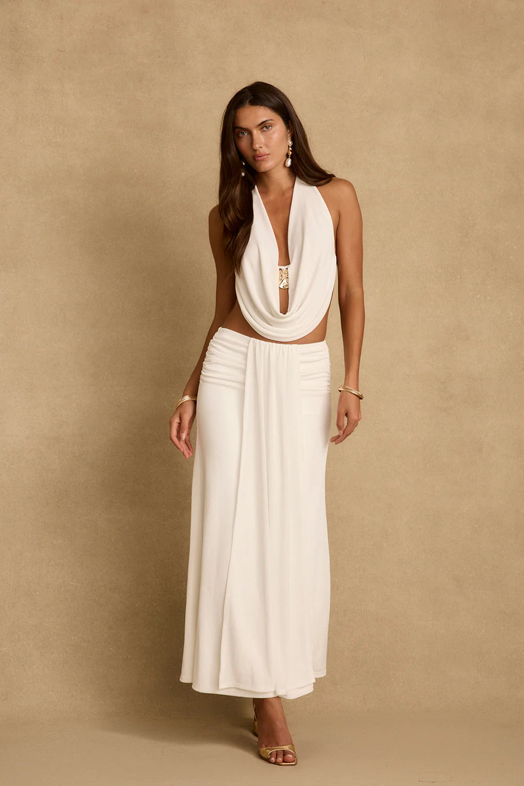 Emmeline White Maxi Skirt