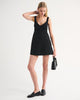 Bra-Free Tie-Front Linen-Blend Mini Dress-Black