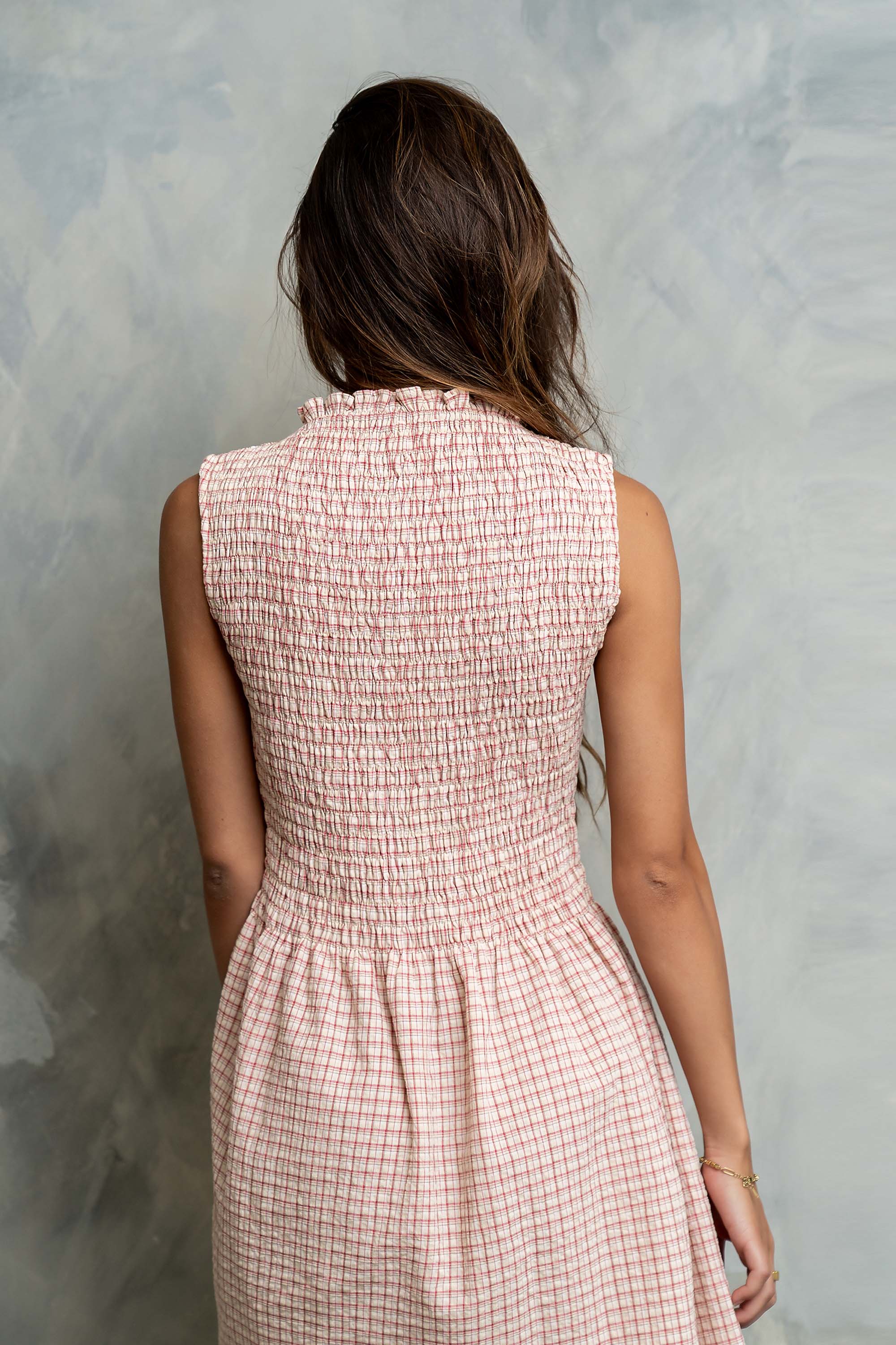 Jadeyn Plaid Smocked Mini Dress