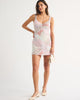 Bra-Free Tie-Front Linen-Blend Mini Dress-Pink Pattern