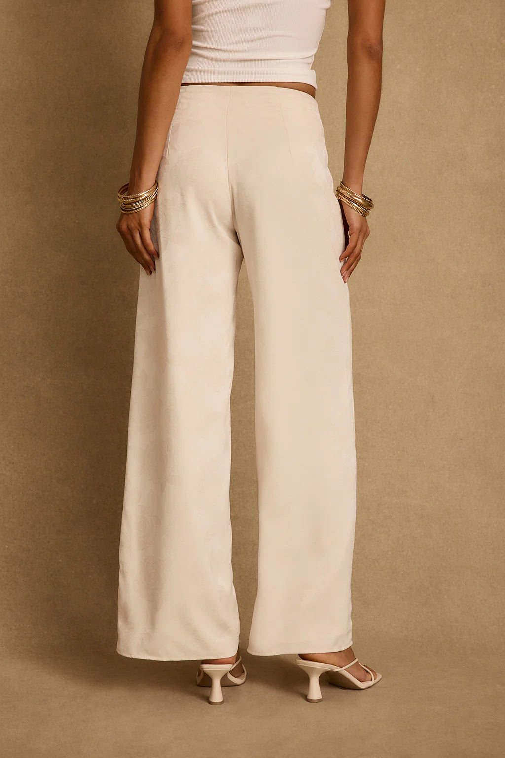 Finnian Ivory Jacquard Trousers