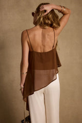 Costella Mocha Asymmetrical Top