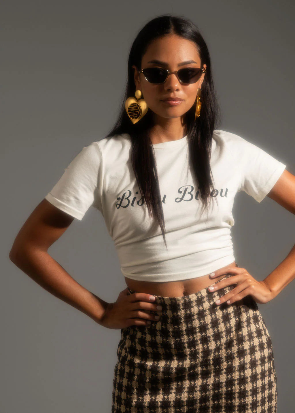 Normandie Brown Plaid Mini Skirt