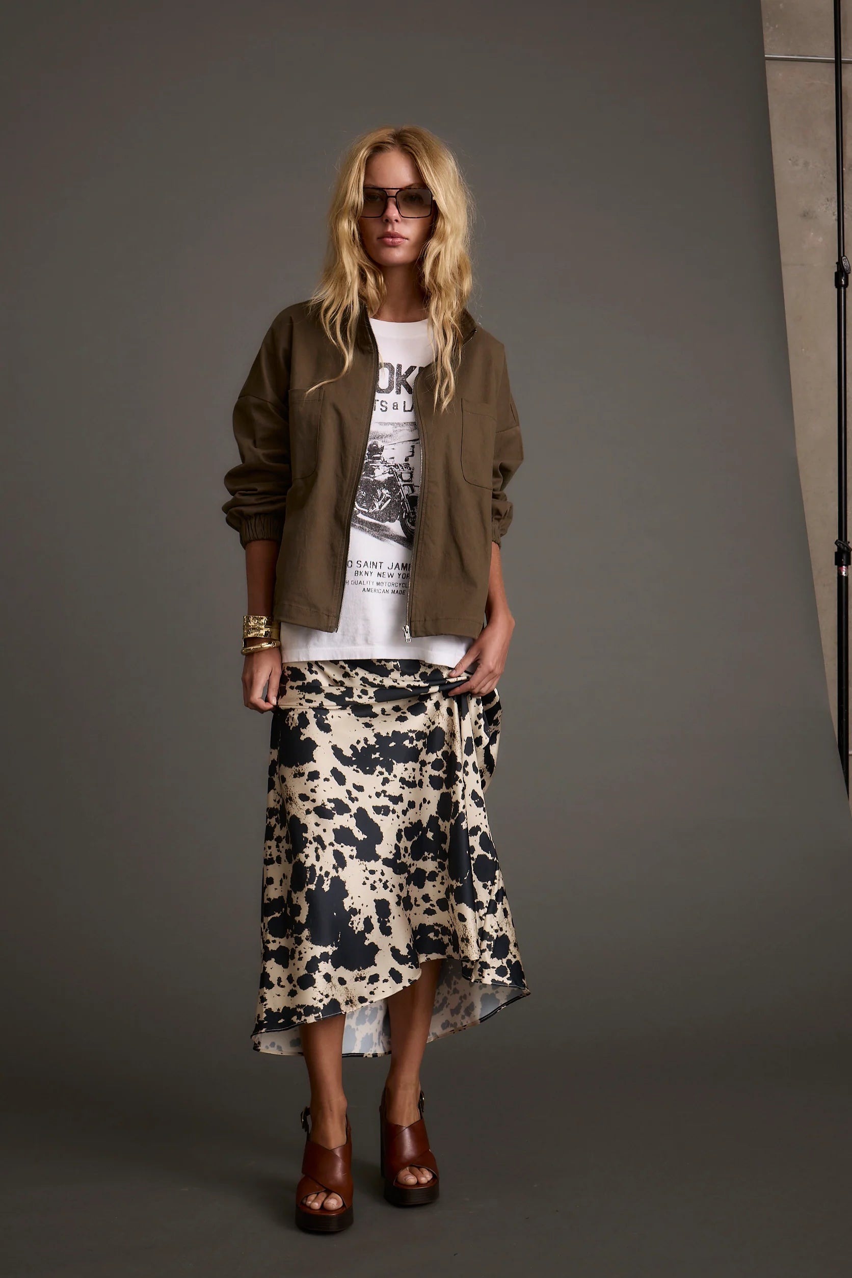 Kacey Cowhide Maxi Skirt