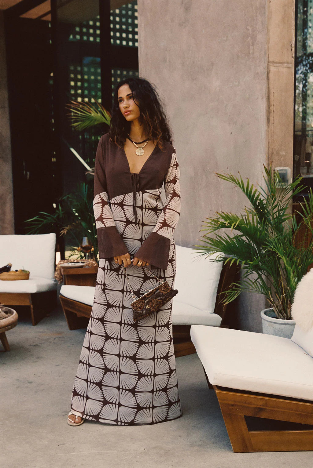 Thea Block Print Maxi Dress
