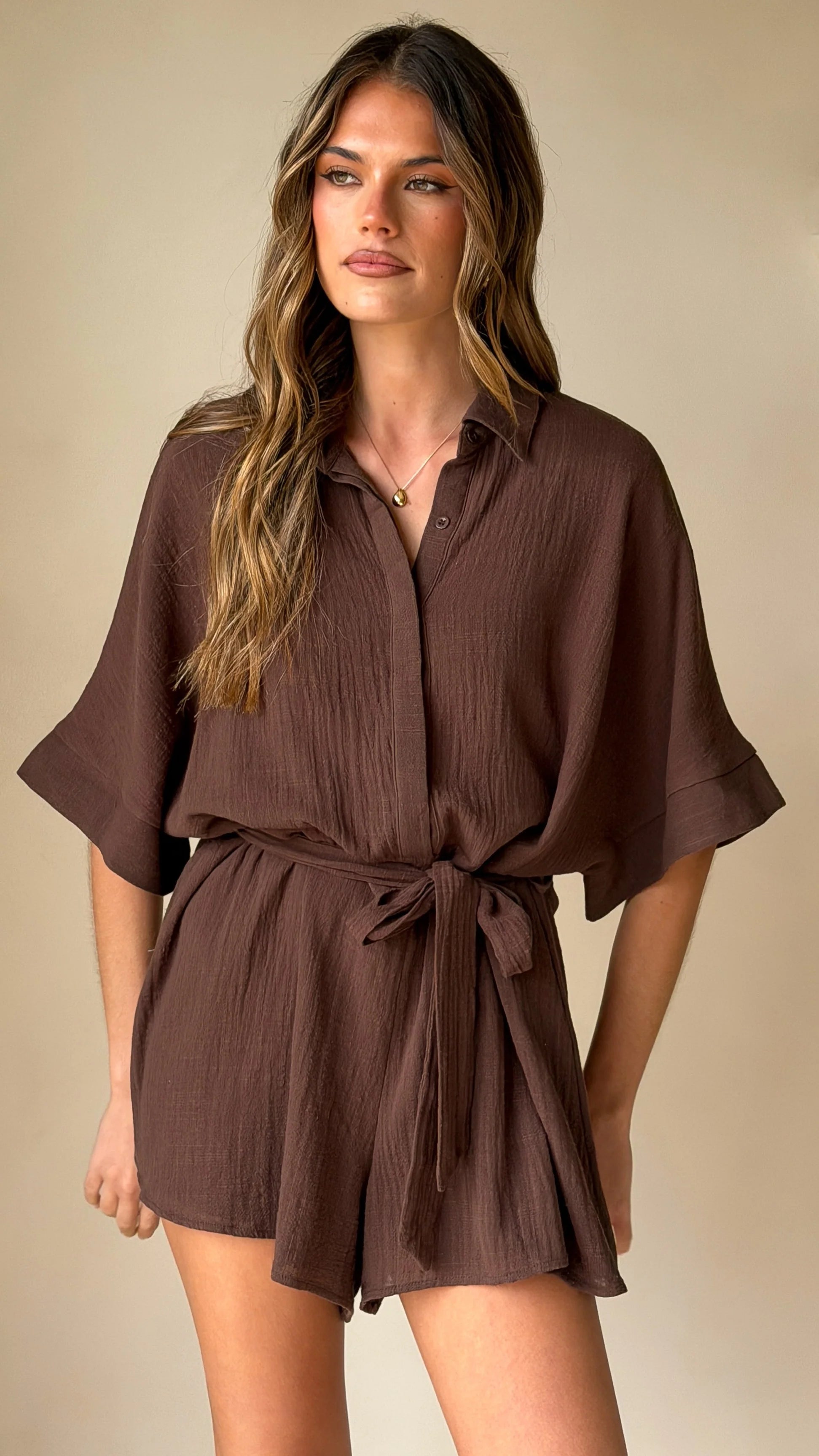 Vern Playsuit - Chocolate