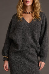 Glacier Charcoal V Neck Sweater