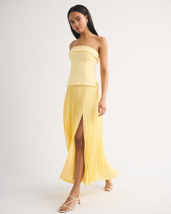 Bra-Free Strapless Set Top-Yellow