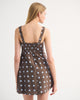 Bra-Free Tie-Front Linen-Blend Mini Dress-Dark Brown Dot