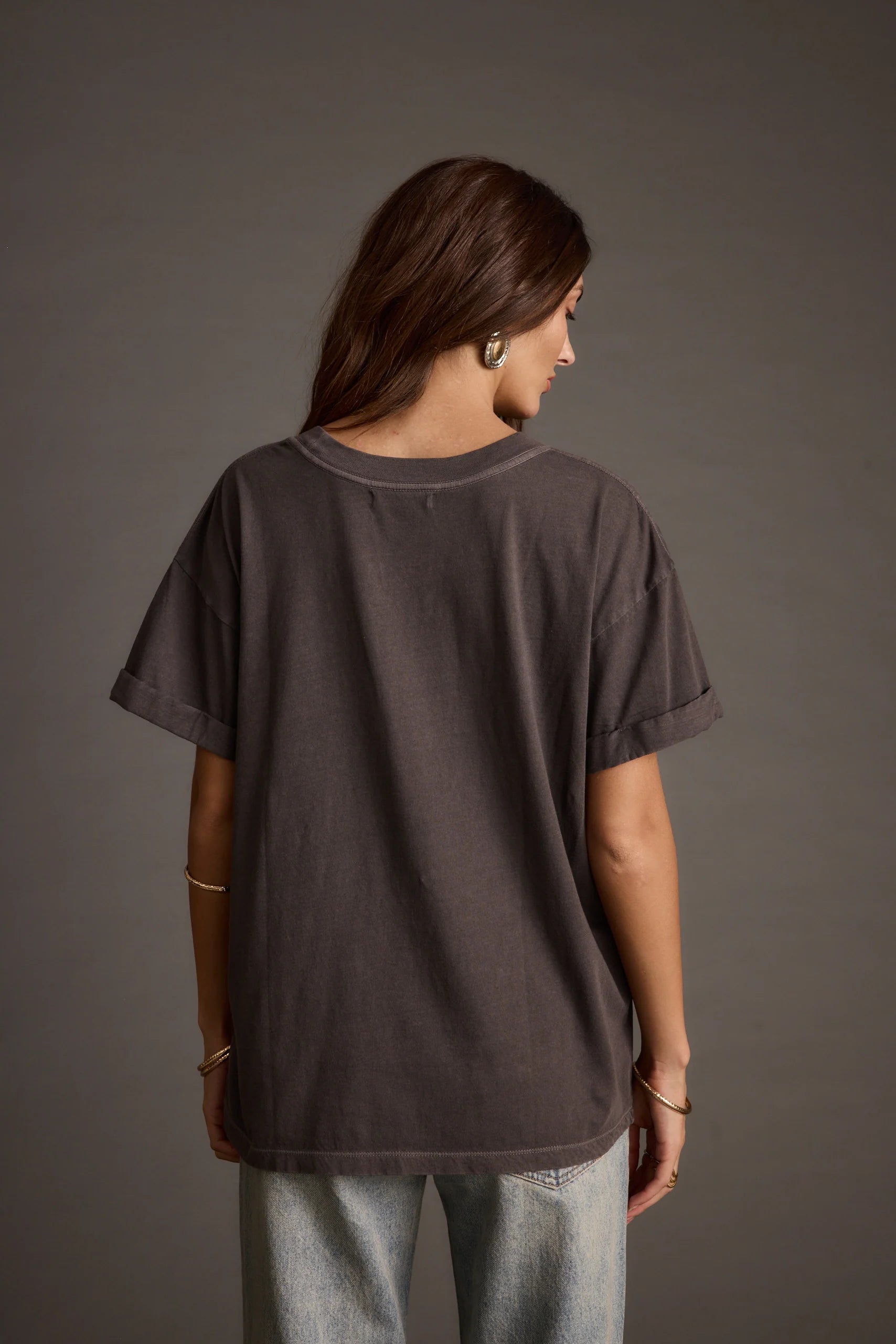 Callie Charcoal Oversized Graphic Tee
