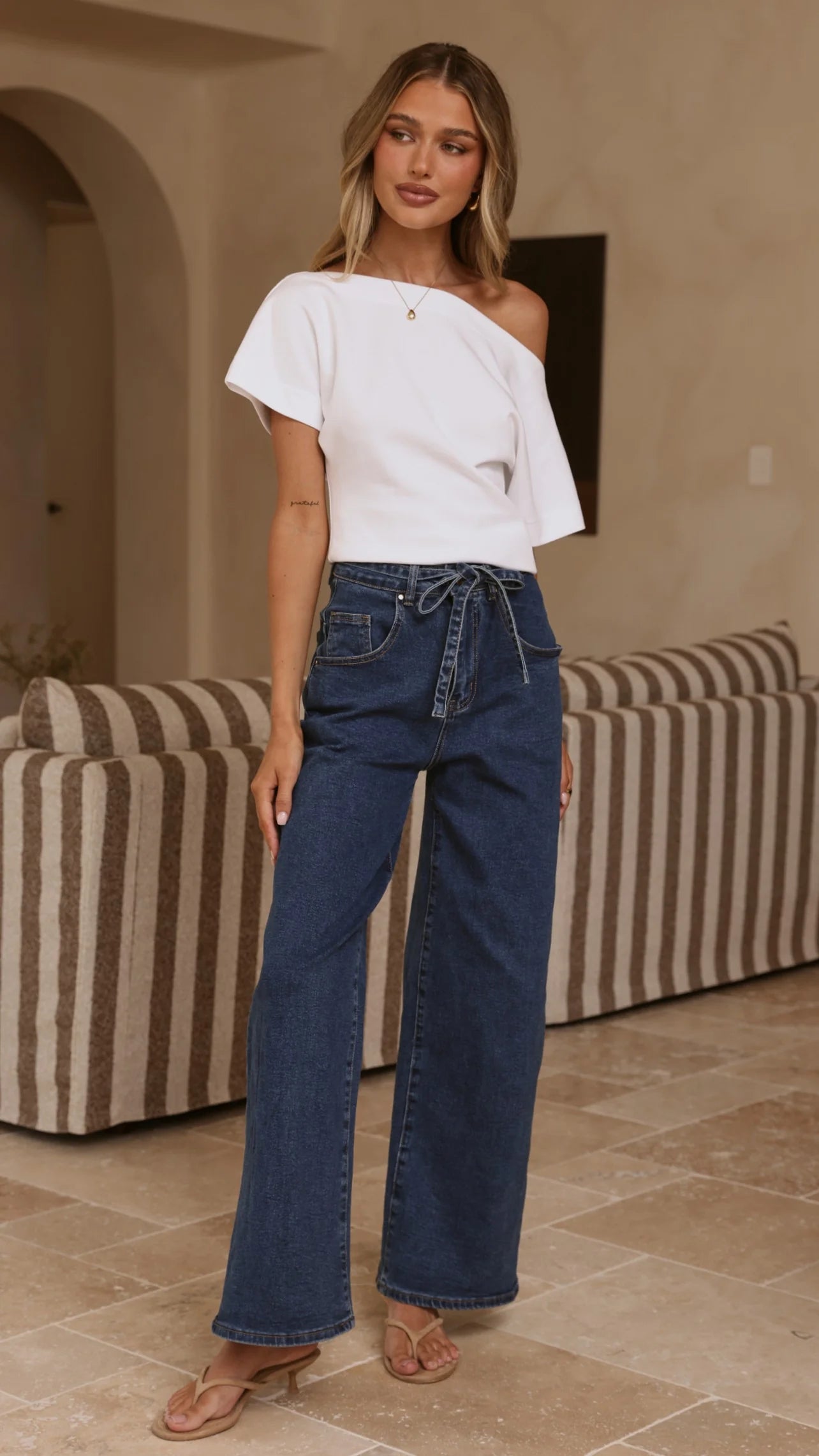 Nyra Wide Leg Jeans - Dark Denim