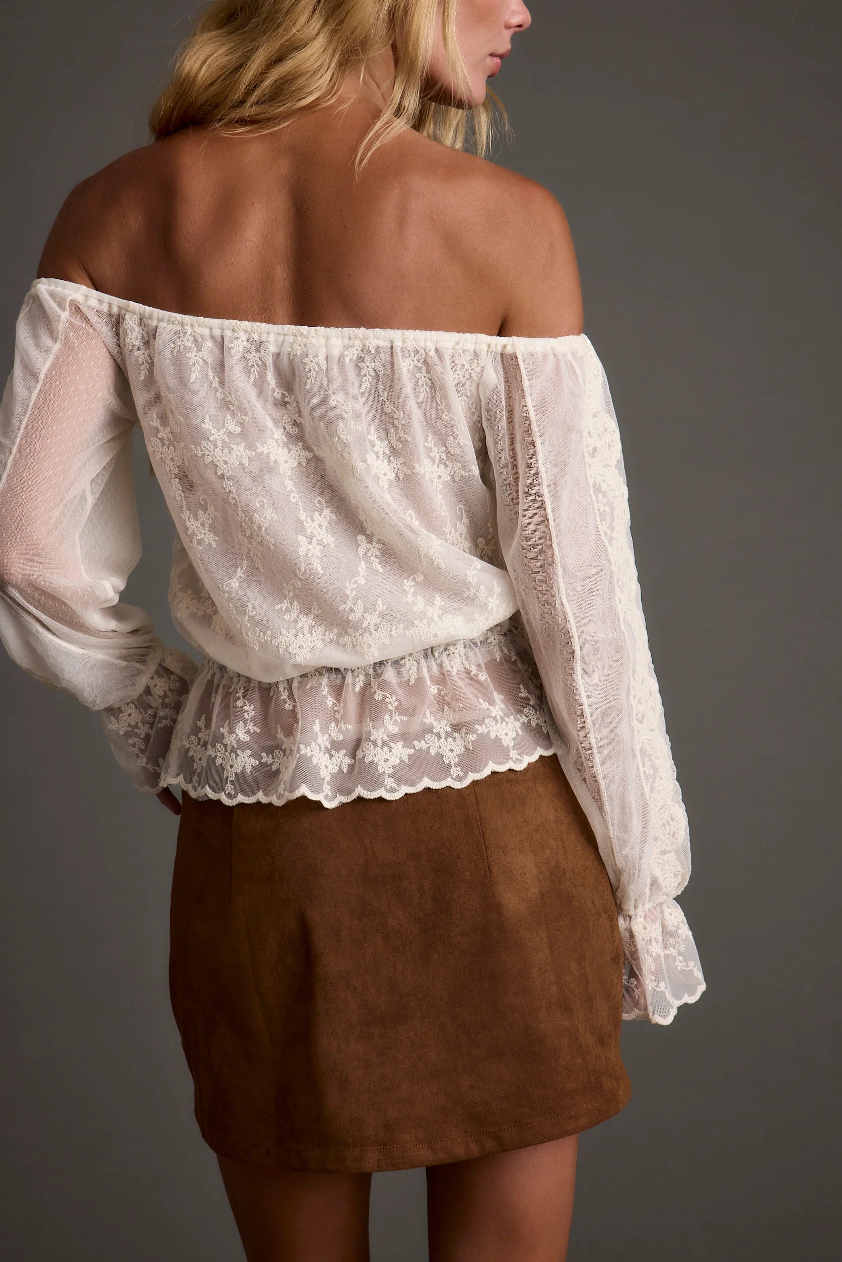 Norah Ivory Off Shoulder Top