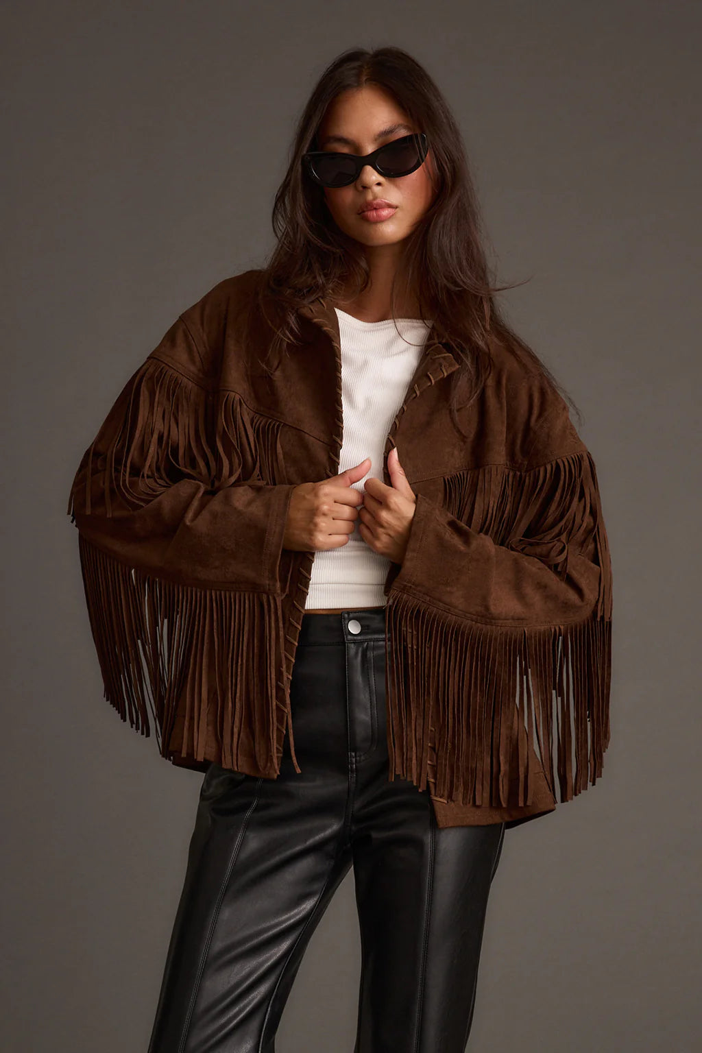 Devon Mocha Vegan Suede Shacket