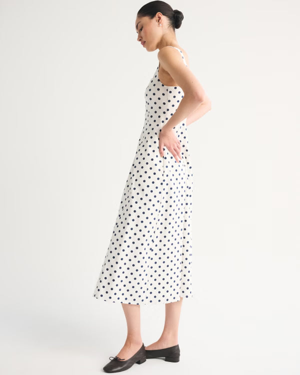 A&F Mila Midi Dress-White