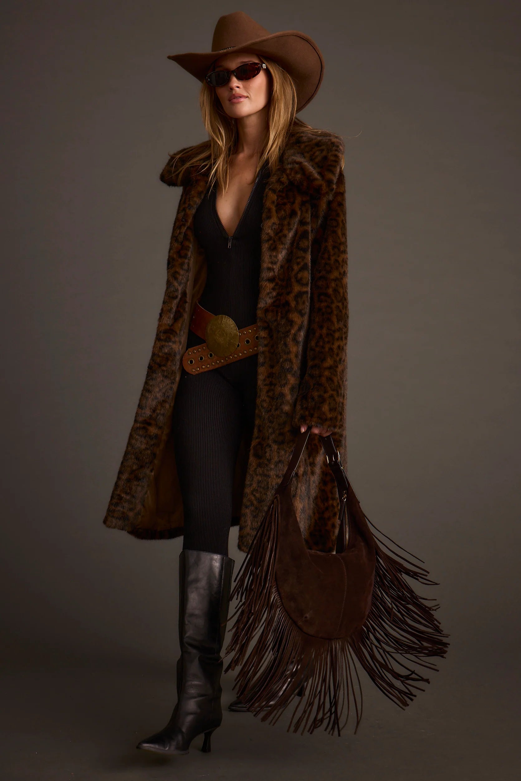 Rochelle Leopard Faux Fur Coat