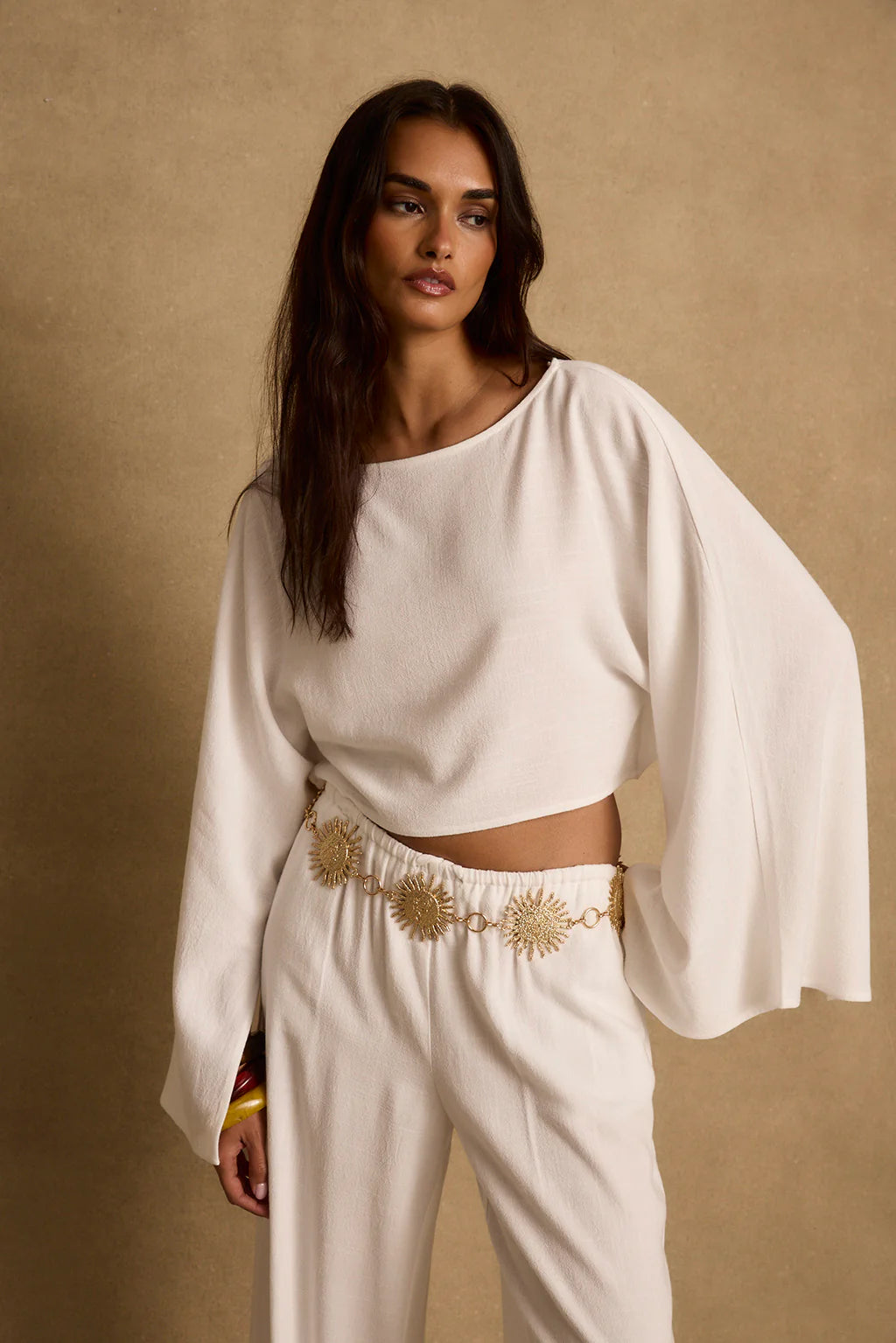 Clear Breeze White Linen Top